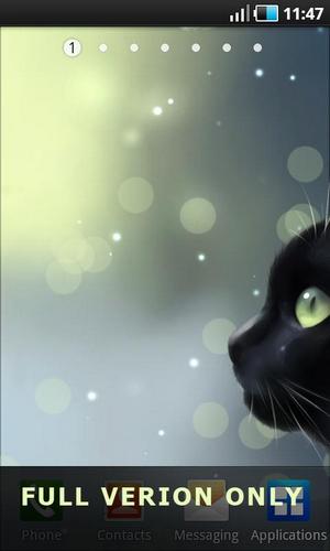 Captura de tela do Gato curioso em telefone celular ou tablet.