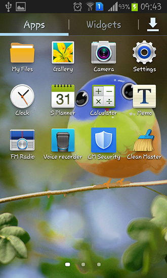 Captura de tela do Pássaro bonito em telefone celular ou tablet.