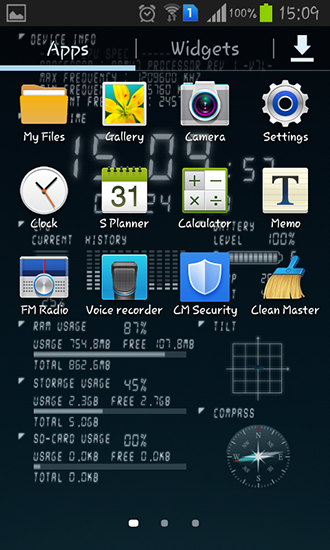 Captura de tela do Informação de dispositivo em telefone celular ou tablet.