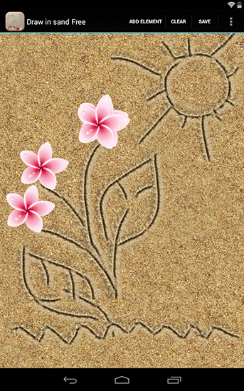 Captura de tela do Desenhe na areia em telefone celular ou tablet.