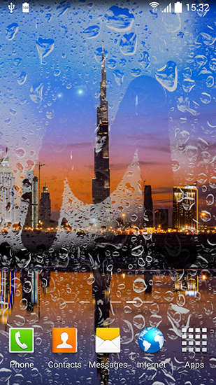 Captura de tela do Dubai a noite em telefone celular ou tablet.