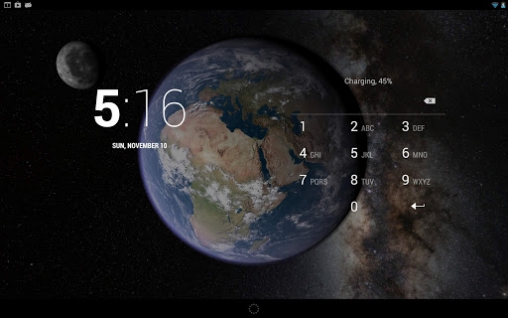 Captura de tela do Terra e Lua em giroscópio 3D em telefone celular ou tablet.