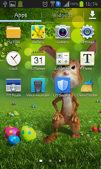 Captura de tela do Coelhinho da Páscoa em telefone celular ou tablet.