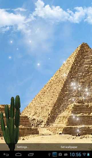 Captura de tela do Pirâmides egípcias em telefone celular ou tablet.