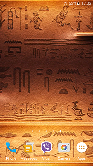 Captura de tela do Tema egípcio em telefone celular ou tablet.