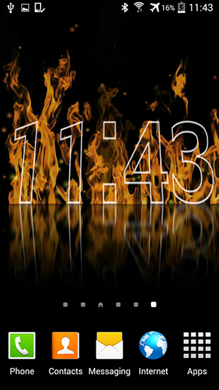 Captura de tela do Relógio de fogo em telefone celular ou tablet.