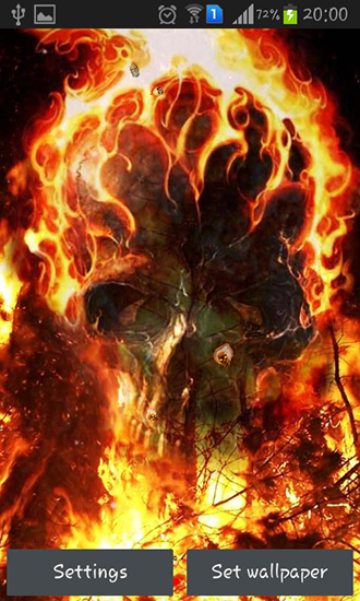 Captura de tela do Crânios em chamas em telefone celular ou tablet.