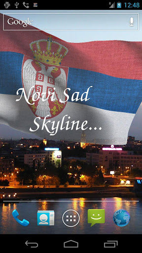 Captura de tela do Bandeira da Sérvia 3D em telefone celular ou tablet.