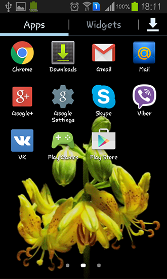 Captura de tela do Botão de flor em telefone celular ou tablet.