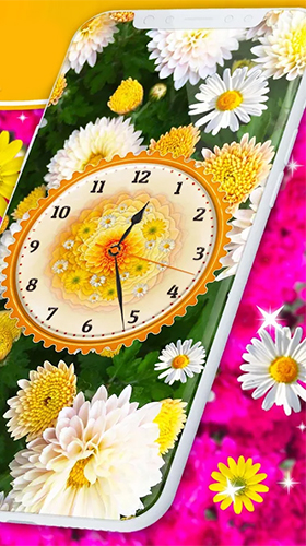 Relógio analógico de flores 