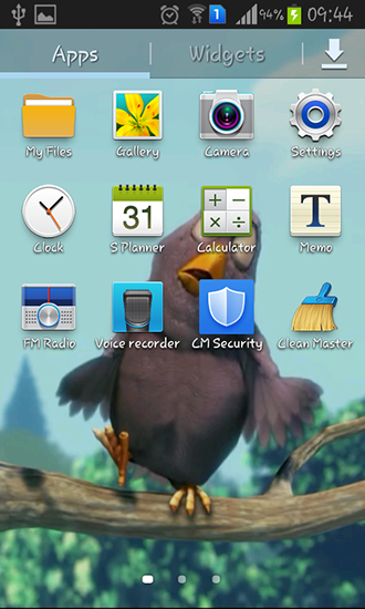 Captura de tela do Pássaro divertido em telefone celular ou tablet.