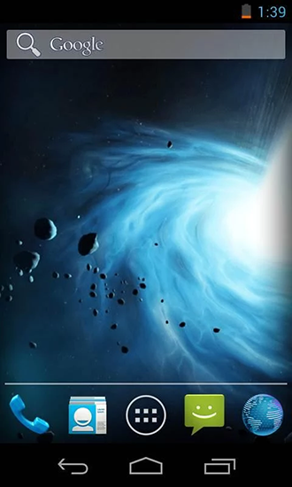 Captura de tela do Paralaxe de galáxia 3D em telefone celular ou tablet.