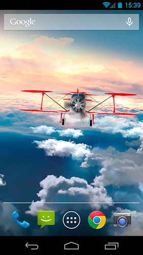 Captura de tela do Planador no céu em telefone celular ou tablet.