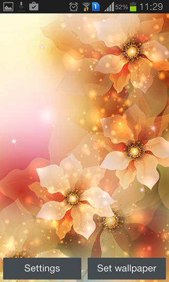 Captura de tela do Flores brilhantes em telefone celular ou tablet.