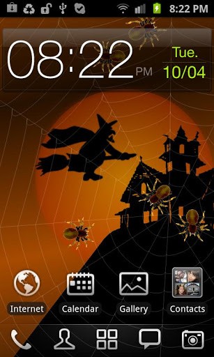 Captura de tela do Dia das Bruxas: Aranhas em telefone celular ou tablet.