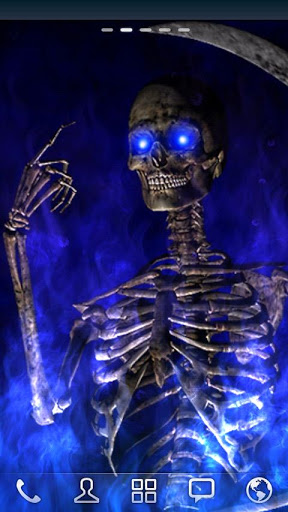 Captura de tela do Esqueleto de fogo do inferno em telefone celular ou tablet.