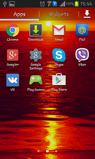 Captura de tela do Pôr do sol quente em telefone celular ou tablet.