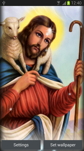 Captura de tela do Jesus por Papel de parede vivo HD 3D em telefone celular ou tablet.