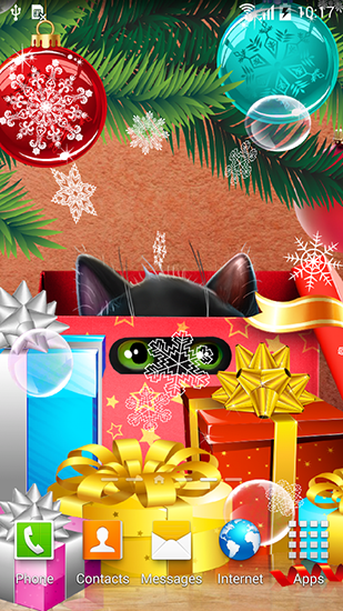 Captura de tela do Gatinho em Natal em telefone celular ou tablet.