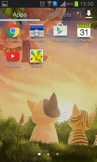 Captura de tela do Gatinho: Pôr do sol em telefone celular ou tablet.