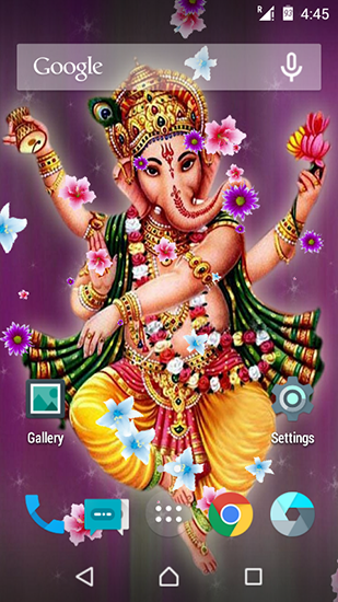 Captura de tela do Senhor Ganesha HD em telefone celular ou tablet.