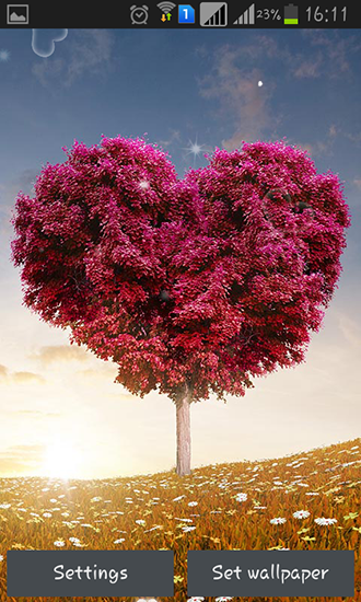 Captura de tela do Árvore de amor em telefone celular ou tablet.