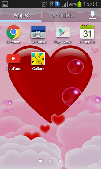Captura de tela do Coração mágico em telefone celular ou tablet.