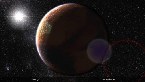 Captura de tela do Marte em telefone celular ou tablet.