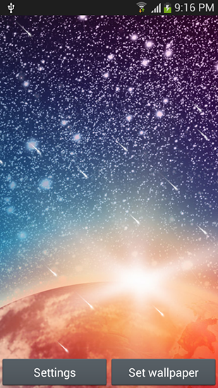 Captura de tela do Chuva de meteoros em telefone celular ou tablet.