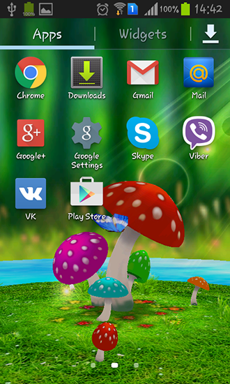 Captura de tela do Cogumelos 3D em telefone celular ou tablet.