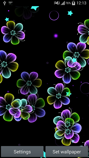 Captura de tela do Flores de néon em telefone celular ou tablet.