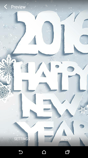 Captura de tela do Ano Novo 2016 em telefone celular ou tablet.