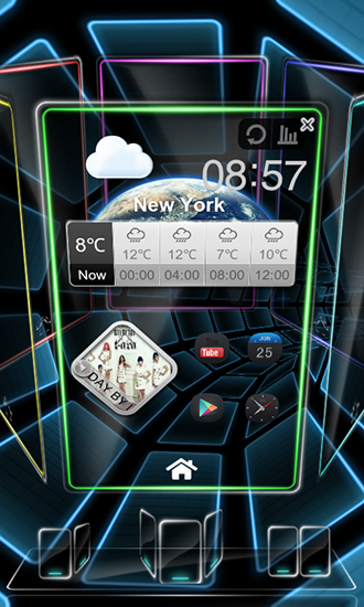 Captura de tela do Túnel do futuro 3D em telefone celular ou tablet.