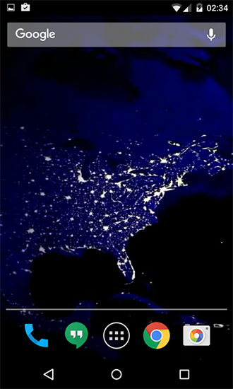 Captura de tela do Planeta à noite em telefone celular ou tablet.