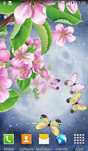 Captura de tela do Sakura de noite em telefone celular ou tablet.