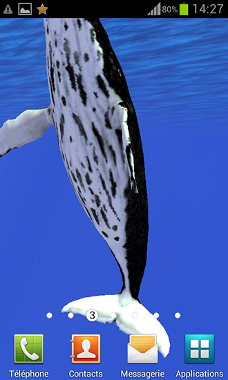 Captura de tela do Oceano: Baleia em telefone celular ou tablet.