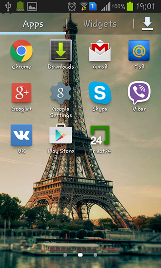 Captura de tela do Paris: Torre de Eiffel em telefone celular ou tablet.
