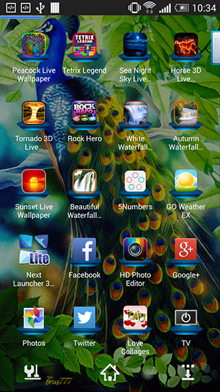 Captura de tela do Pavão em telefone celular ou tablet.
