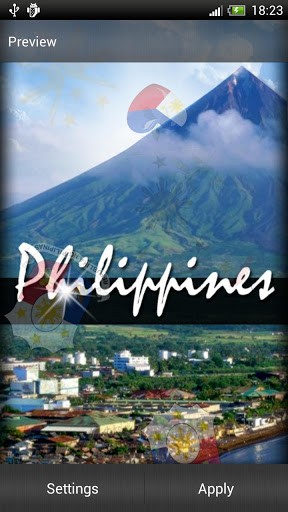 Captura de tela do Filipinas em telefone celular ou tablet.