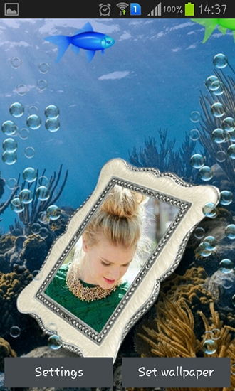 Captura de tela do Foto no aquário em telefone celular ou tablet.