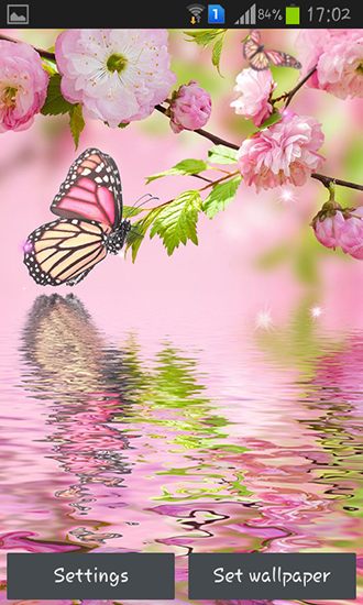 Captura de tela do Flores cor de rosa em telefone celular ou tablet.