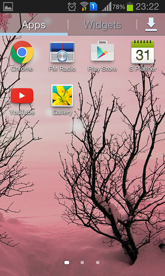 Captura de tela do Inverno rosa em telefone celular ou tablet.