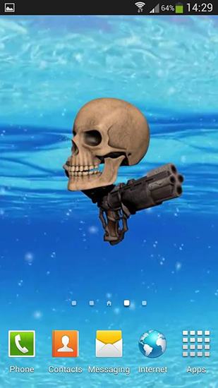 Captura de tela do Crânio do pirata em telefone celular ou tablet.