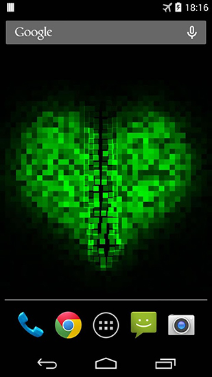 Captura de tela do Coração de Pixel em telefone celular ou tablet.