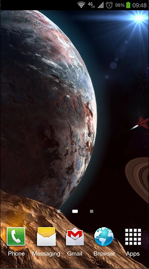 Captura de tela do Na órbita dos planetas 3D em telefone celular ou tablet.