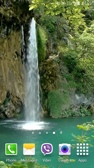 Captura de tela do Cachoeiras de Plitvice em telefone celular ou tablet.