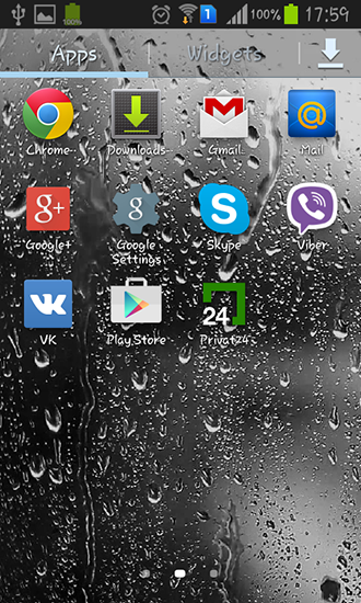 Captura de tela do Gotas de chuva em telefone celular ou tablet.