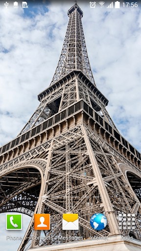 Captura de tela do Paris chuvoso em telefone celular ou tablet.