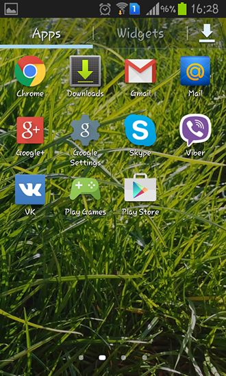 Captura de tela do A grama real em telefone celular ou tablet.