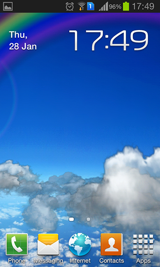 Captura de tela do Nuvens flutuando em telefone celular ou tablet.